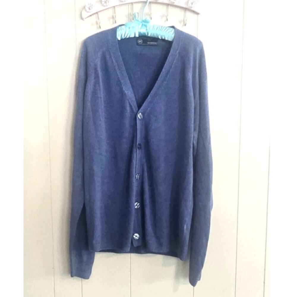 Vintage Navy Weatherproof Men's Button-Down Cardigan Size Large - Picture 2 of 9